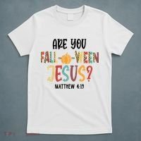 Are You Fall O Ween Jesus Funny Pumpkin Christian Halloween T-Shirt thumb 5