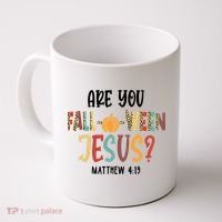 Are You Fall O Ween Jesus Funny Pumpkin Christian Halloween Coffee Mug thumb 0