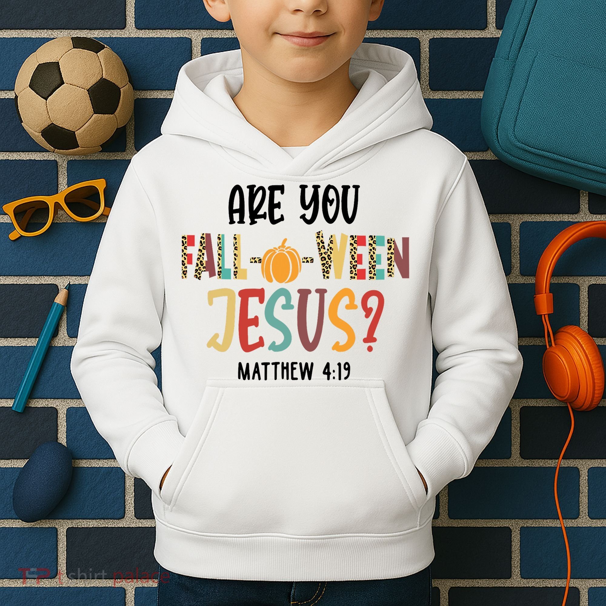 Are You Fall O Ween Jesus Funny Pumpkin Christian Halloween Kids Hoodie