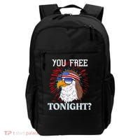 Are You Free Tonight 4th Of July Retro American Bald Eagle Gift Backpack thumb 0