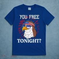 Are You Free Tonight 4th Of July Retro American Bald Eagle Gift T-Shirt thumb 5