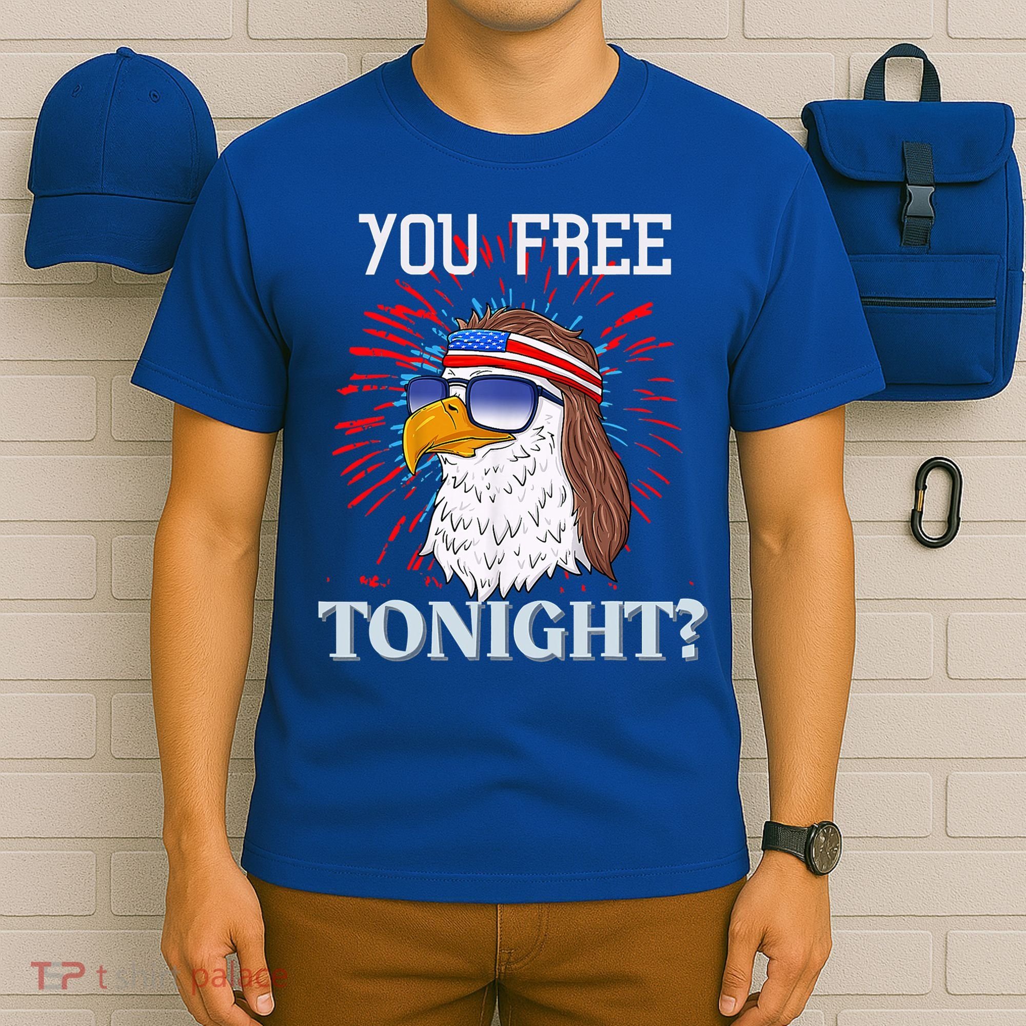 Are You Free Tonight 4th Of July Retro American Bald Eagle Gift T-Shirt
