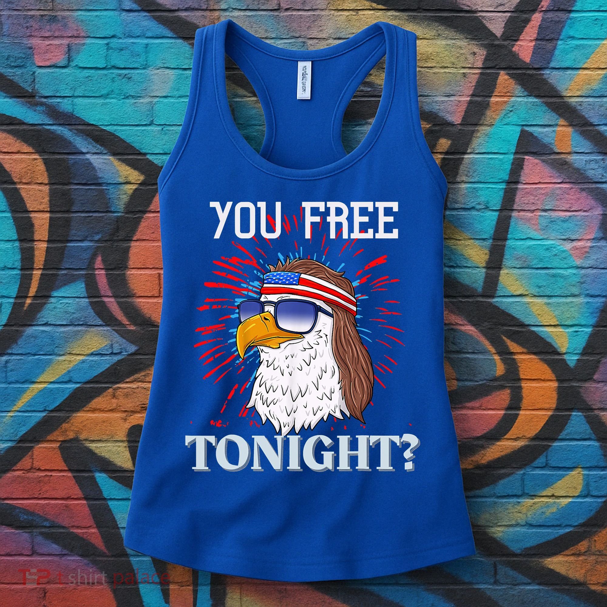 Are You Free Tonight 4th Of July Retro American Bald Eagle Gift Women's Tank Top