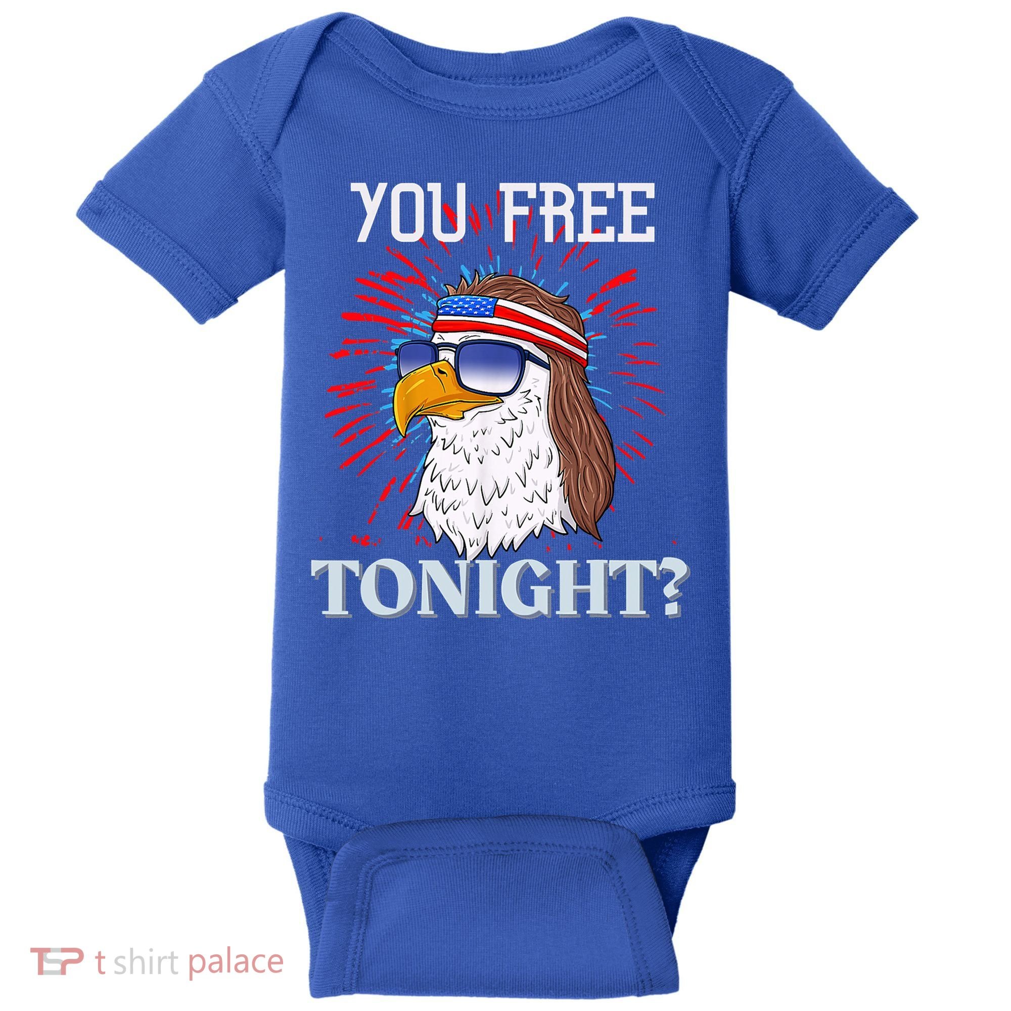Are You Free Tonight 4th Of July Retro American Bald Eagle Gift Baby Bodysuit
