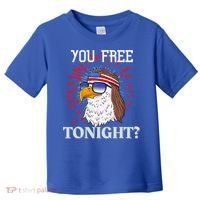 Are You Free Tonight 4th Of July Retro American Bald Eagle Gift Toddler T-Shirt thumb 0