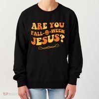 Are You Falloween Jesus? Cute Funny Halloween Fall Women's Sweatshirt thumb 0