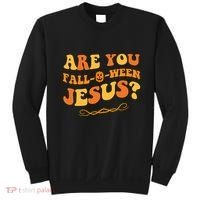 Are You Falloween Jesus? Cute Funny Halloween Fall Sweatshirt thumb 0
