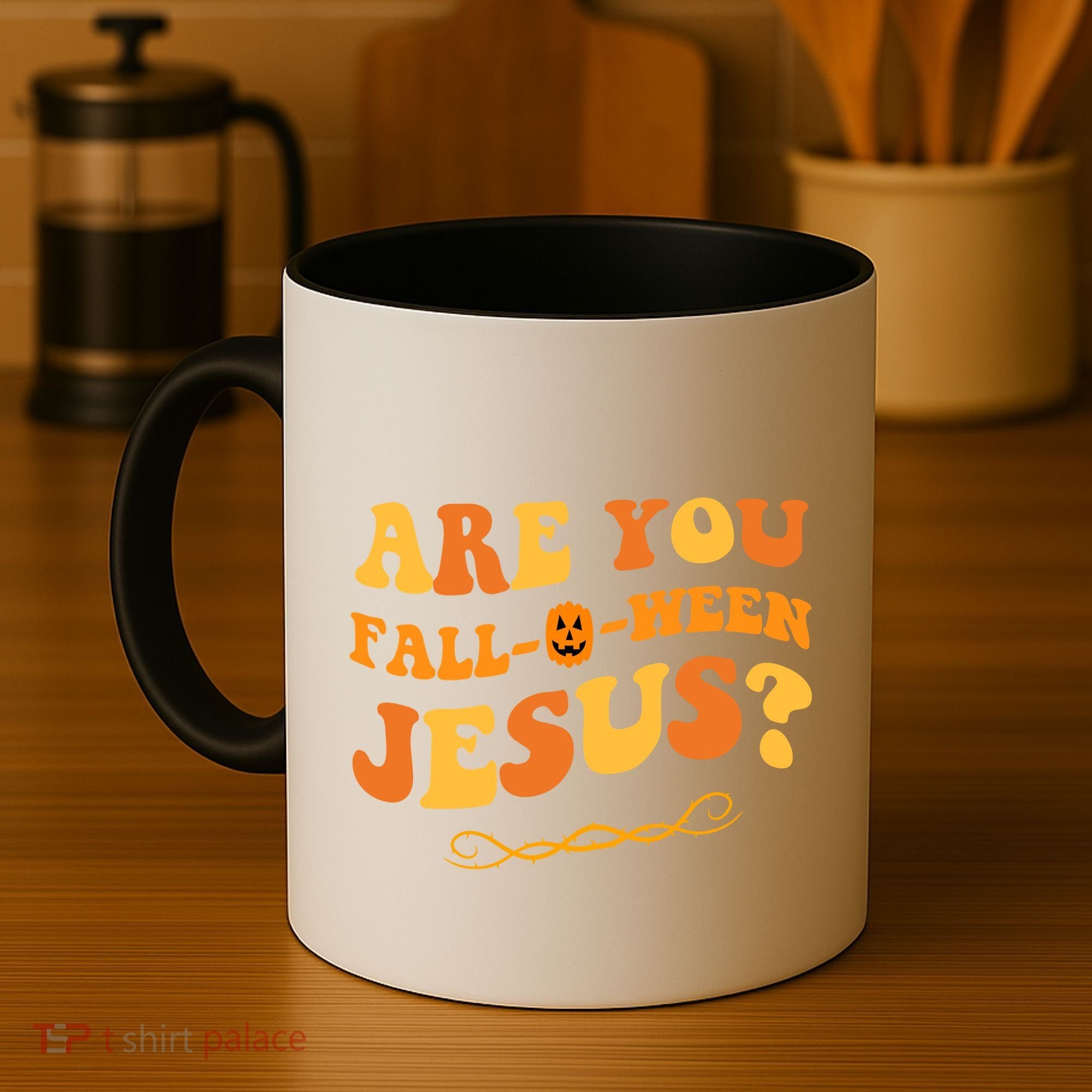 Are You Falloween Jesus? Cute Funny Halloween Fall Coffee Mug