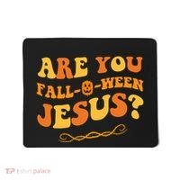 Are You Falloween Jesus? Cute Funny Halloween Fall Mousepad thumb 0