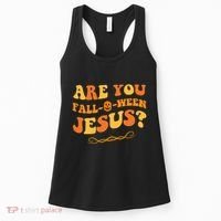 Are You Falloween Jesus? Cute Funny Halloween Fall Women's Tank Top thumb 0