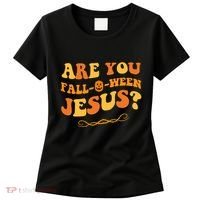 Are You Falloween Jesus? Cute Funny Halloween Fall Women's T-Shirt thumb 0