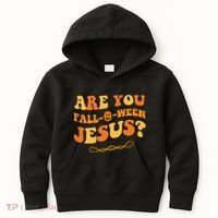 Are You Falloween Jesus? Cute Funny Halloween Fall Kids Hoodie thumb 0