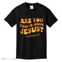 Are You Falloween Jesus? Cute Funny Halloween Fall Kids T-Shirt thumb 0