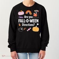 Are You Fall O Ween Directions Teacher Halloween Ghost Women's Sweatshirt thumb 0