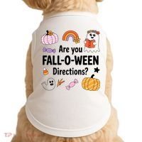 Are You Fall O Ween Directions Teacher Halloween Ghost Doggie Tank thumb 0