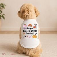 Are You Fall O Ween Directions Teacher Halloween Ghost Doggie Tank thumb 2