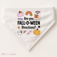 Are You Fall O Ween Directions Teacher Halloween Ghost USA-Made Doggie Bandana thumb 0