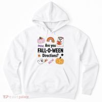 Are You Fall O Ween Directions Teacher Halloween Ghost Hoodie thumb 0