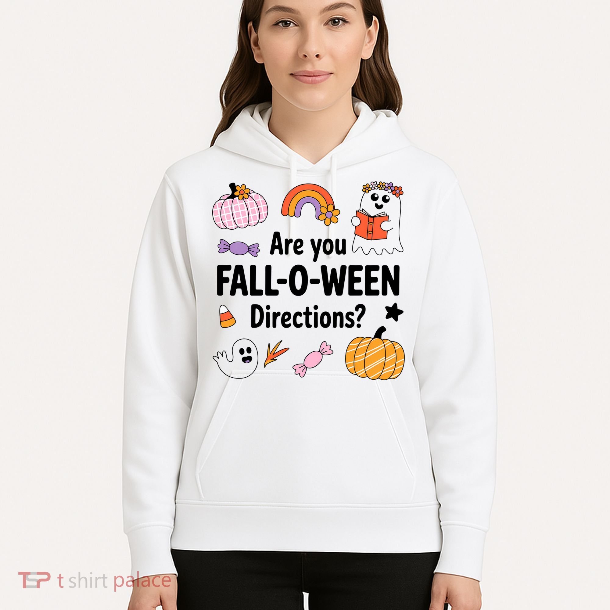 Are You Fall O Ween Directions Teacher Halloween Ghost Hoodie