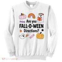 Are You Fall O Ween Directions Teacher Halloween Ghost Sweatshirt thumb 0