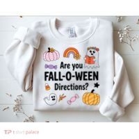 Are You Fall O Ween Directions Teacher Halloween Ghost Sweatshirt thumb 2