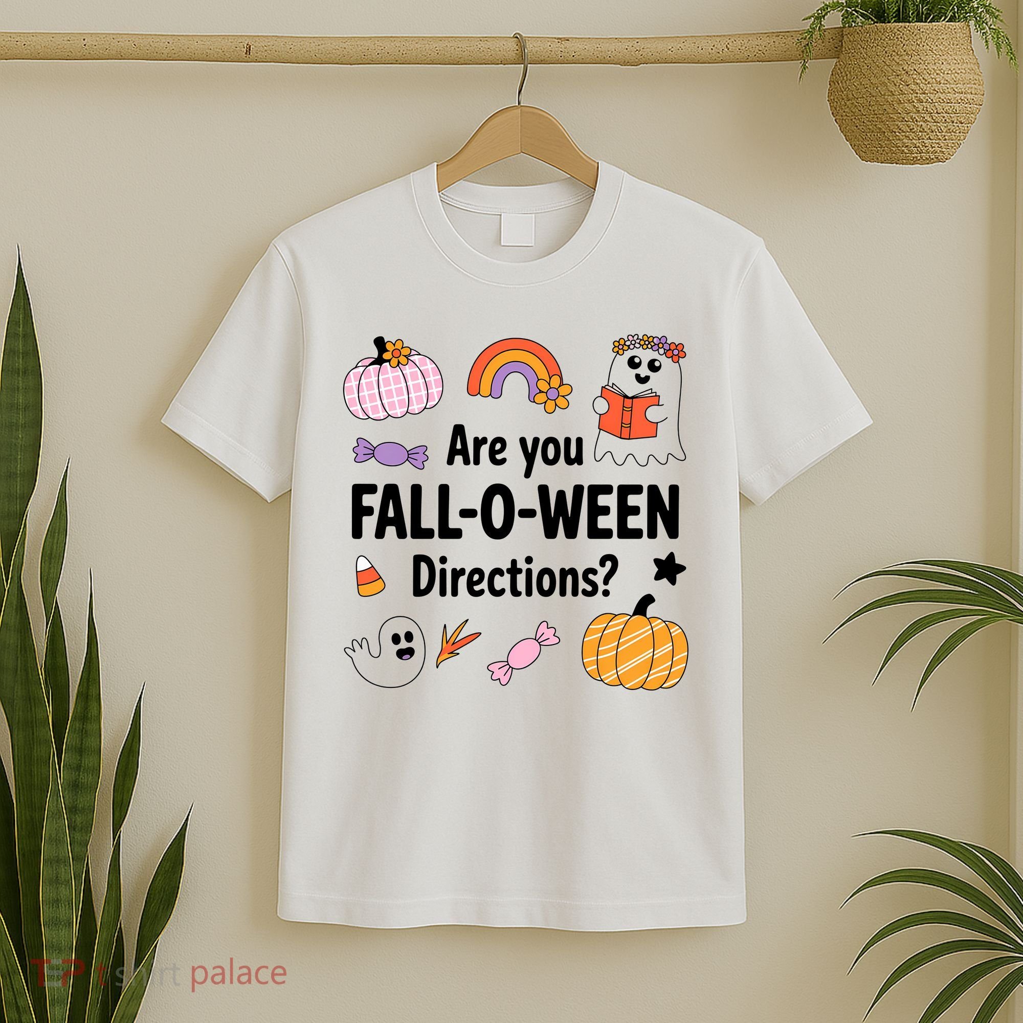Are You Fall O Ween Directions Teacher Halloween Ghost T-Shirt
