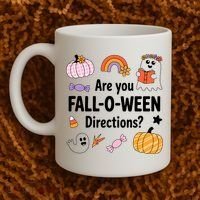 Are You Fall O Ween Directions Teacher Halloween Ghost Coffee Mug thumb 2