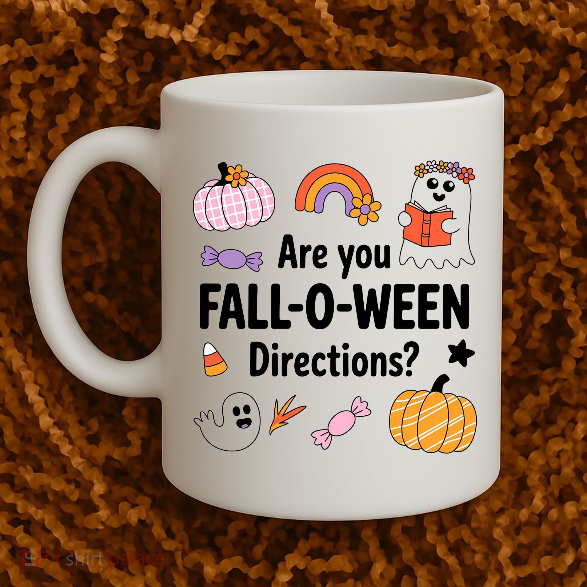 Are You Fall O Ween Directions Teacher Halloween Ghost Coffee Mug