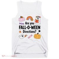Are You Fall O Ween Directions Teacher Halloween Ghost Tank Top thumb 0