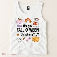 Are You Fall O Ween Directions Teacher Halloween Ghost Tank Top thumb 2