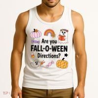 Are You Fall O Ween Directions Teacher Halloween Ghost Tank Top thumb 3