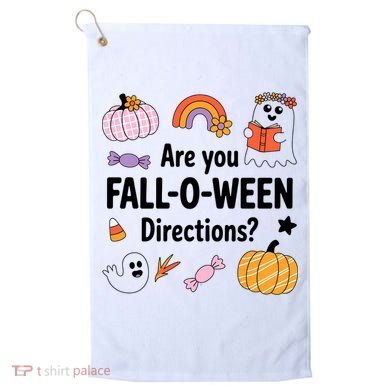 Are You Fall O Ween Directions Teacher Halloween Ghost Golf Towel