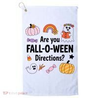 Are You Fall O Ween Directions Teacher Halloween Ghost Golf Towel thumb 0