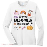 Are You Fall O Ween Directions Teacher Halloween Ghost Women's Long Sleeve Shirt thumb 0
