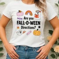 Are You Fall O Ween Directions Teacher Halloween Ghost Women's T-Shirt thumb 2
