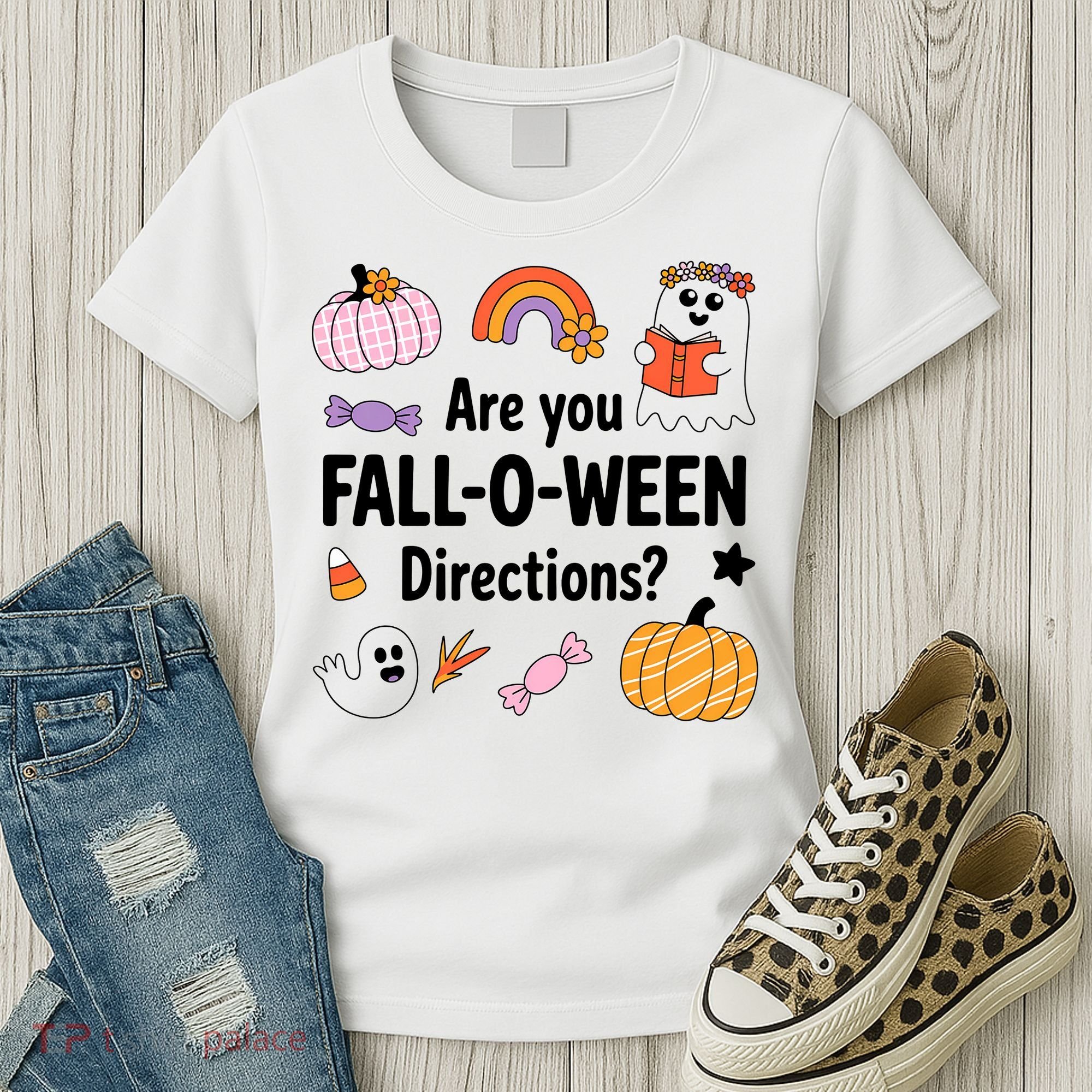 Are You Fall O Ween Directions Teacher Halloween Ghost Women's T-Shirt