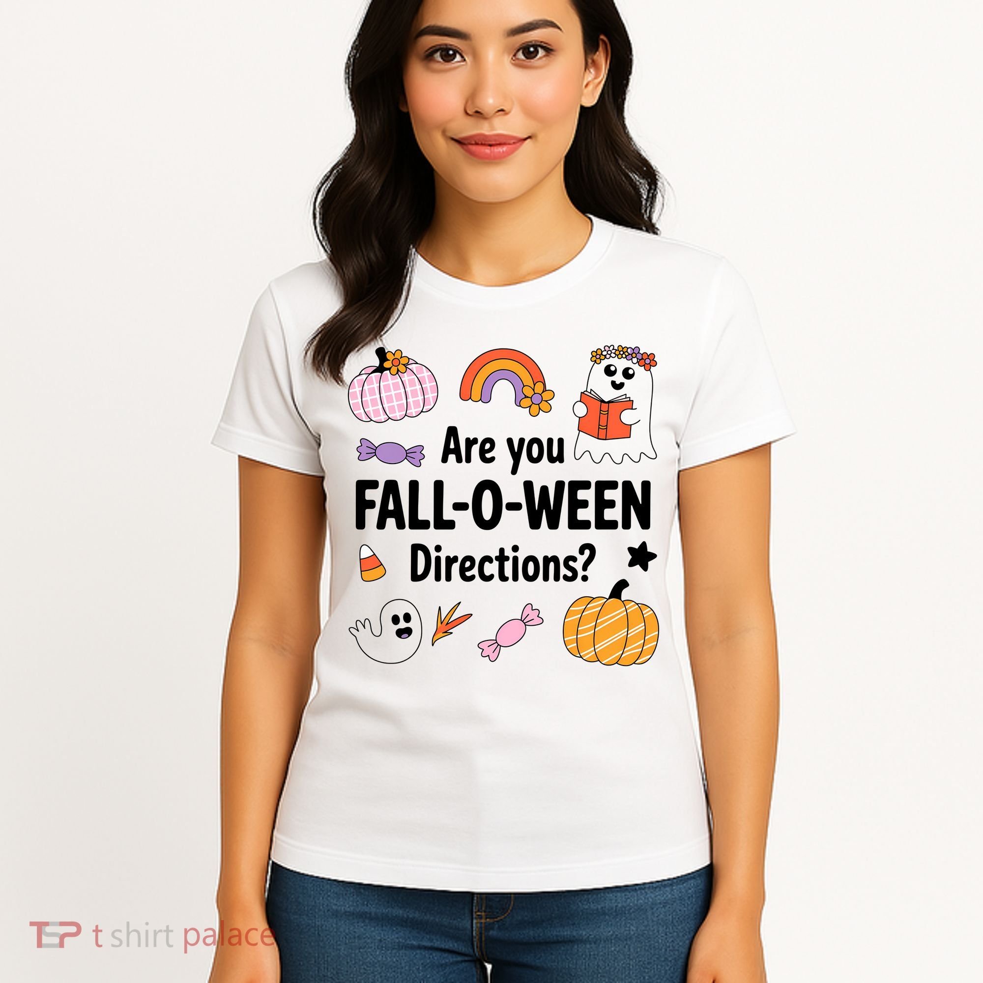 Are You Fall O Ween Directions Teacher Halloween Ghost Women's T-Shirt