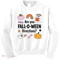 Are You Fall O Ween Directions Teacher Halloween Ghost Kids Sweatshirt thumb 0