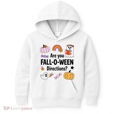 Are You Fall O Ween Directions Teacher Halloween Ghost Kids Hoodie