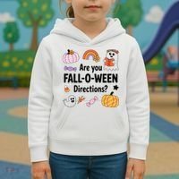 Are You Fall O Ween Directions Teacher Halloween Ghost Kids Hoodie thumb 3