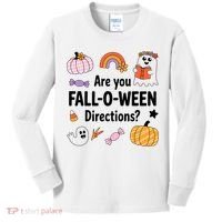 Are You Fall O Ween Directions Teacher Halloween Ghost Kids Long Sleeve Shirt thumb 0