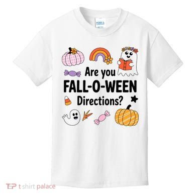 Are You Fall O Ween Directions Teacher Halloween Ghost Kids T-Shirt