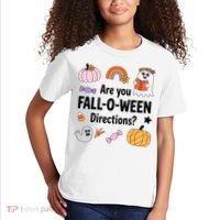 Are You Fall O Ween Directions Teacher Halloween Ghost Kids T-Shirt thumb 2