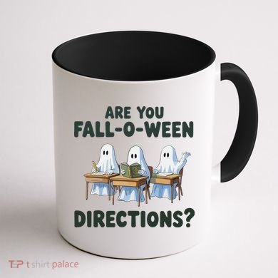Are You Fall O Ween Directions Funny Teacher Halloween Ghosts Coffee Mug back