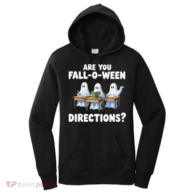 Are You Fall O Ween Directions Funny Teacher Halloween Ghosts Women's Hoodie