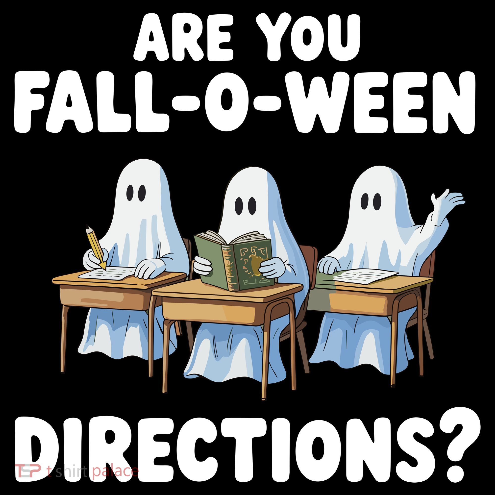 Are You Fall O Ween Directions Funny Teacher Halloween Ghosts Women's Hoodie