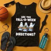 Are You Fall O Ween Directions Funny Teacher Halloween Ghosts Tank Top thumb 4