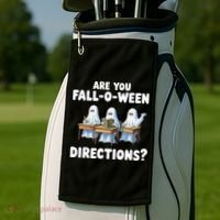 Are You Fall O Ween Directions Funny Teacher Halloween Ghosts Golf Towel thumb 2