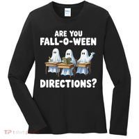 Are You Fall O Ween Directions Funny Teacher Halloween Ghosts Women's Long Sleeve Shirt thumb 0