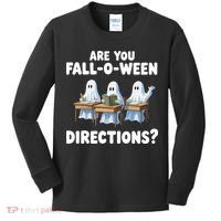 Are You Fall O Ween Directions Funny Teacher Halloween Ghosts Kids Long Sleeve Shirt thumb 0